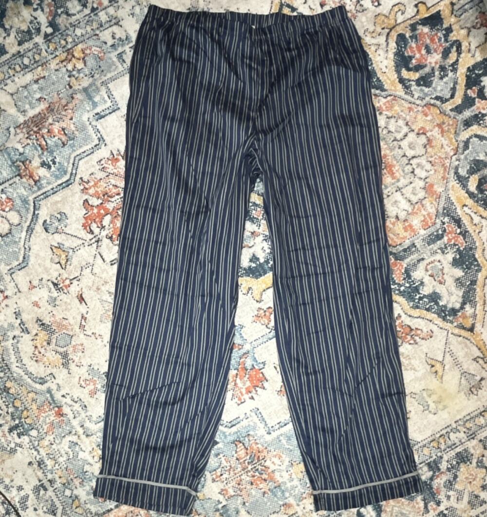 Pottery Barn Teen Harry Potter Pajama Pants L Blue/White Striped Cotton Elastic